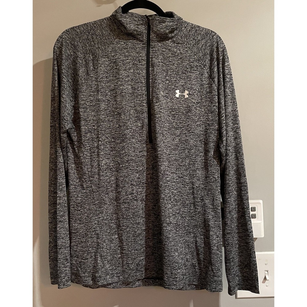 Under Armour Top 1/2 Zip Heather Tech Loose Pullover‎ Mock Neck Heat Gear Large